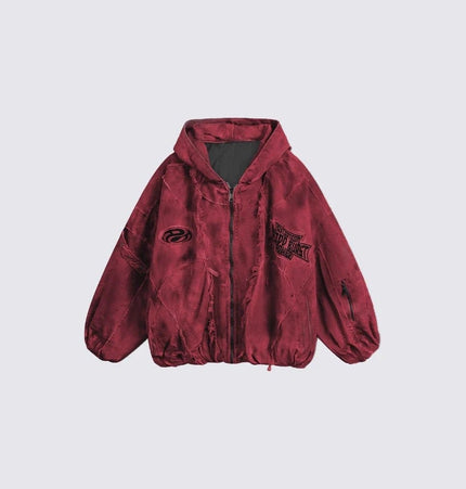 TALKLESSFASHION GUO WEAR wasteland style, national tide, mottled distressed overalls, men's and women's winter cotton clothes, casual and versatile