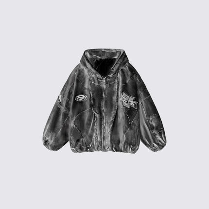 TALKLESSFASHION GUO WEAR wasteland style, national tide, mottled distressed overalls, men's and women's winter cotton clothes, casual and versatile