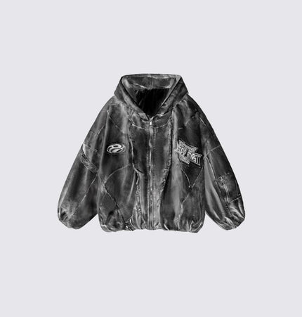 TALKLESSFASHION GUO WEAR wasteland style, national tide, mottled distressed overalls, men's and women's winter cotton clothes, casual and versatile