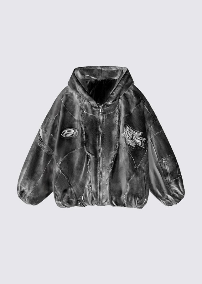 TALKLESSFASHION GUO WEAR wasteland style, national tide, mottled distressed overalls, men's and women's winter cotton clothes, casual and versatile