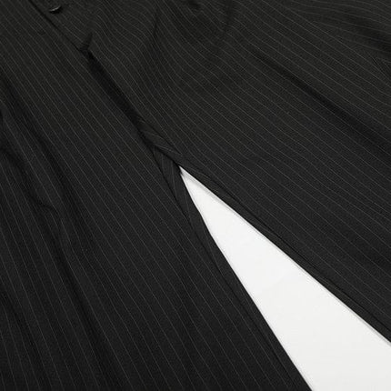 TALKLESSFASHION GXFortune American Casual Zen Pleated Straight Striped Trousers Kendo Streamer Draped Casual Pants