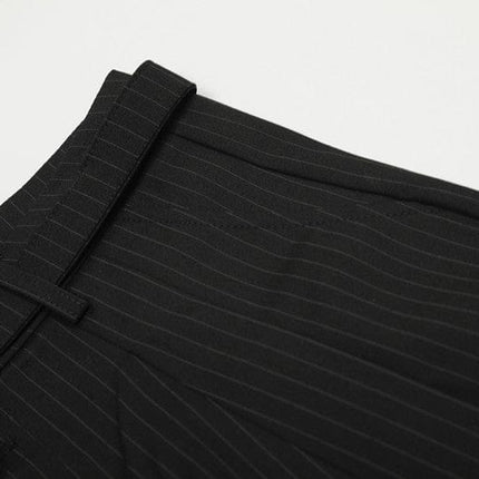 TALKLESSFASHION GXFortune American Casual Zen Pleated Straight Striped Trousers Kendo Streamer Draped Casual Pants