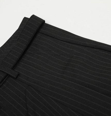 THETLSTUDIO GXFortune American Casual Zen Pleated Straight Striped Trousers Kendo Streamer Draped Casual Pants