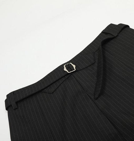 THETLSTUDIO GXFortune American Casual Zen Pleated Straight Striped Trousers Kendo Streamer Draped Casual Pants