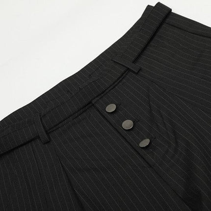 TALKLESSFASHION GXFortune American Casual Zen Pleated Straight Striped Trousers Kendo Streamer Draped Casual Pants