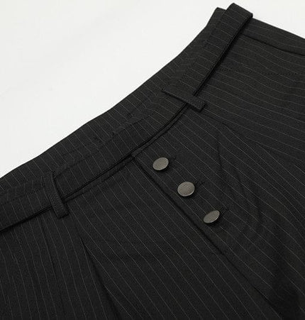 THETLSTUDIO GXFortune American Casual Zen Pleated Straight Striped Trousers Kendo Streamer Draped Casual Pants