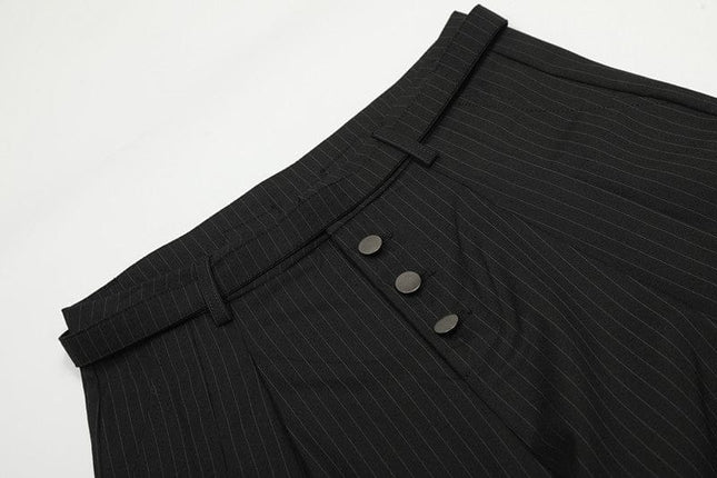 TALKLESSFASHION GXFortune American Casual Zen Pleated Straight Striped Trousers Kendo Streamer Draped Casual Pants
