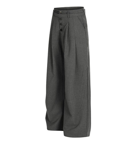 THETLSTUDIO GXFortune American Casual Zen Pleated Straight Striped Trousers Kendo Streamer Draped Casual Pants