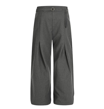 THETLSTUDIO GXFortune American Casual Zen Pleated Straight Striped Trousers Kendo Streamer Draped Casual Pants