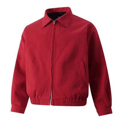 TALKLESSFASHION GXFortune American Red Harrington Cargo Jacket Men's and Women's Fall Short Wide Commuter Petit Jacket