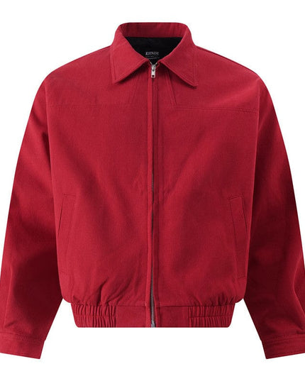 TALKLESSFASHION GXFortune American Red Harrington Cargo Jacket Men's and Women's Fall Short Wide Commuter Petit Jacket