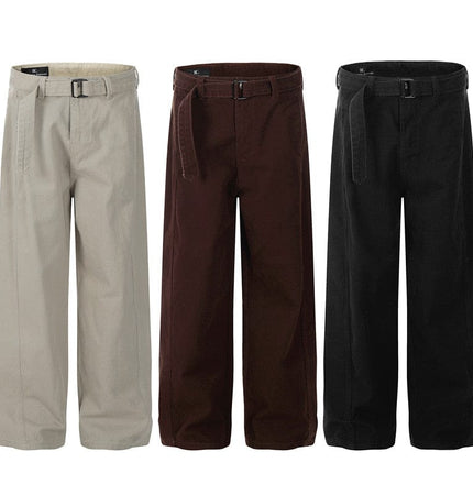 TALKLESSFASHION GXFortune American Retro Commuter Belt Machete Jeans Men's and Women's Trendy Loose Straight Casual Pants