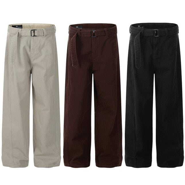 TALKLESSFASHION GXFortune American Retro Commuter Belt Machete Jeans Men's and Women's Trendy Loose Straight Casual Pants