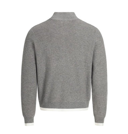 THETLSTUDIO GXFortune American Stand Collar Double Zip Sweater Men's Fall Loose Knit Cardigan Men's Trendy Versatile Jacket