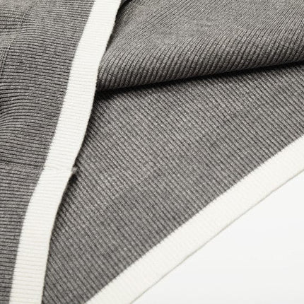 TALKLESSFASHION GXFortune American Stand Collar Double Zip Sweater Men's Fall Loose Knit Cardigan Men's Trendy Versatile Jacket