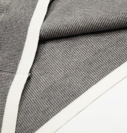THETLSTUDIO GXFortune American Stand Collar Double Zip Sweater Men's Fall Loose Knit Cardigan Men's Trendy Versatile Jacket