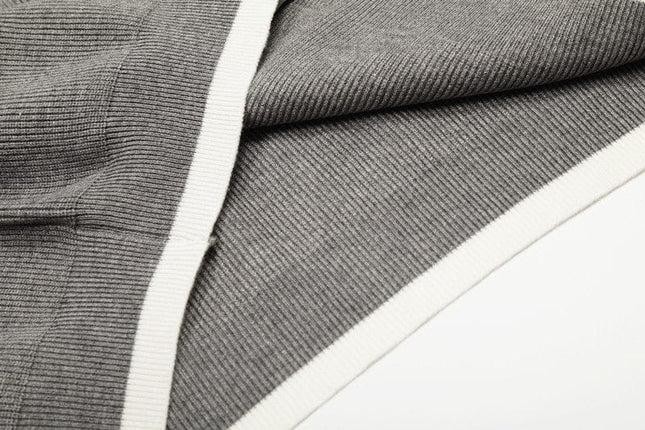 TALKLESSFASHION GXFortune American Stand Collar Double Zip Sweater Men's Fall Loose Knit Cardigan Men's Trendy Versatile Jacket