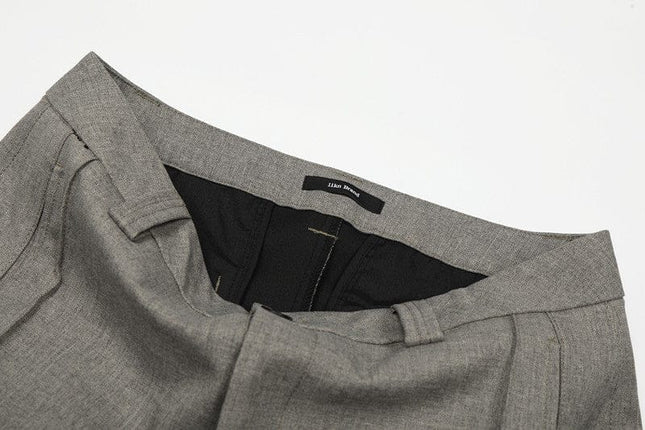 TALKLESSFASHION GXFortune American Three-Dimensional Silhouette Trousers Men's Straight Loose Premium Drape Casual Commuter Suit Pants