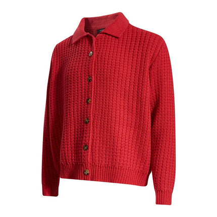 TALKLESSFASHION GXFortune American Vintage Button-Down Cardigan Sweater Cleanfit Versatile Lazy Short Knit