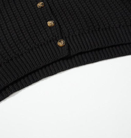 THETLSTUDIO GXFortune American Vintage Button-Down Cardigan Sweater Cleanfit Versatile Lazy Short Knit