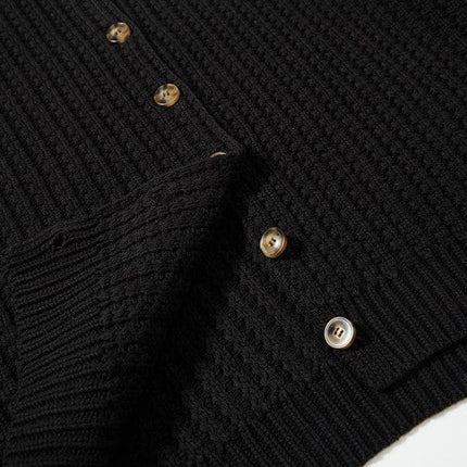 TALKLESSFASHION GXFortune American Vintage Button-Down Cardigan Sweater Cleanfit Versatile Lazy Short Knit