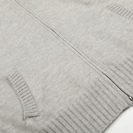 TALKLESSFASHION GXFortune American Vintage Cleanfit Knit Men's and Women's Loose Casual Zip Cardigan Hooded Sweater