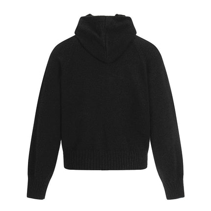 TALKLESSFASHION GXFortune American Vintage Cleanfit Knit Men's and Women's Loose Casual Zip Cardigan Hooded Sweater