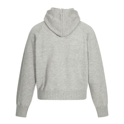 TALKLESSFASHION GXFortune American Vintage Cleanfit Knit Men's and Women's Loose Casual Zip Cardigan Hooded Sweater