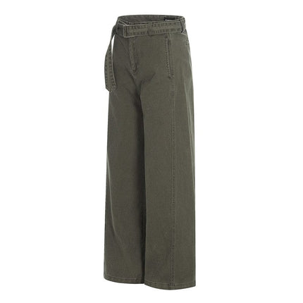 TALKLESSFASHION GXFortune American Vintage Design Straight Slacks Men's and Women's Cleanfit slimming wide-leg jeans