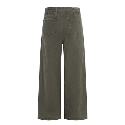 TALKLESSFASHION GXFortune American Vintage Design Straight Slacks Men's and Women's Cleanfit slimming wide-leg jeans