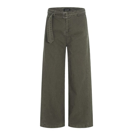 TALKLESSFASHION GXFortune American Vintage Design Straight Slacks Men's and Women's Cleanfit slimming wide-leg jeans