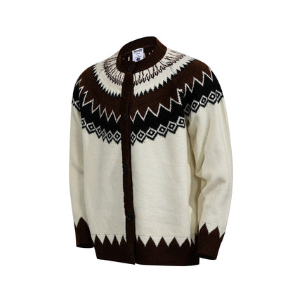 TALKLESSFASHION GXFortune American Vintage Fair Island Crew Neck Cardigan Sweater For Men and Women Couples Lazy Knitwear