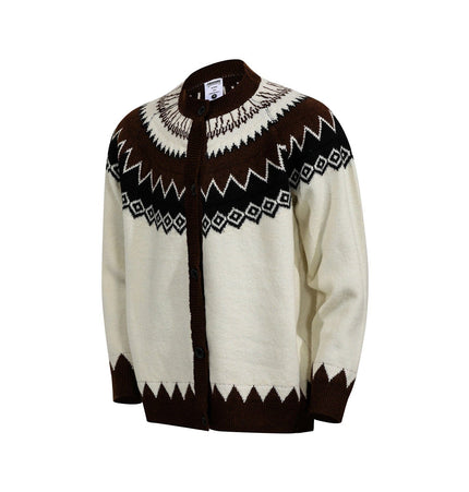 THETLSTUDIO GXFortune American Vintage Fair Island Crew Neck Cardigan Sweater For Men and Women Couples Lazy Knitwear