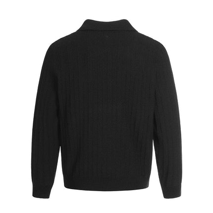 TALKLESSFASHION GXFortune American vintage high-end knitted polo shirt men's and women's trendy brand loose casual couple tops