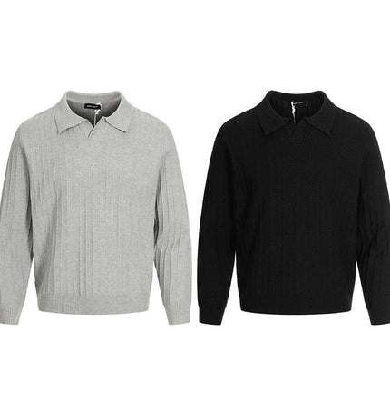 THETLSTUDIO GXFortune American vintage high-end knitted polo shirt men's and women's trendy brand loose casual couple tops