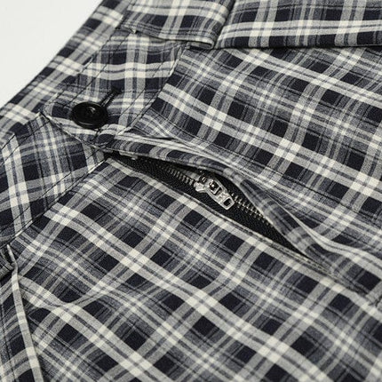TALKLESSFASHION GXFortune Minimalist Pleated Three-dimensional Plaid Wide-Leg Slacks Genderless Vintage Versatile Loose Long Pants