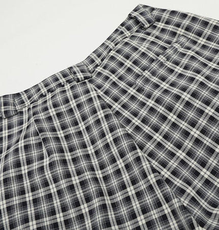 THETLSTUDIO GXFortune Minimalist Pleated Three-dimensional Plaid Wide-Leg Slacks Genderless Vintage Versatile Loose Long Pants