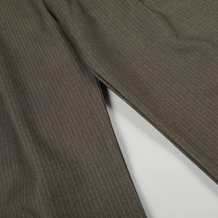 TALKLESSFASHION GXFortune Old Money Style Striped Coffee Color Straight Leg Trousers Men's and Women's Commuter Casual Pants Draped Vintage Pants