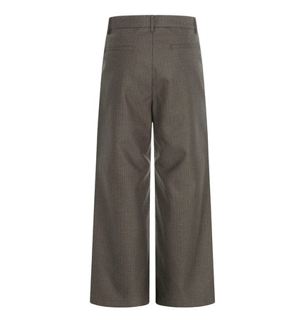 THETLSTUDIO GXFortune Old Money Style Striped Coffee Color Straight Leg Trousers Men's and Women's Commuter Casual Pants Draped Vintage Pants