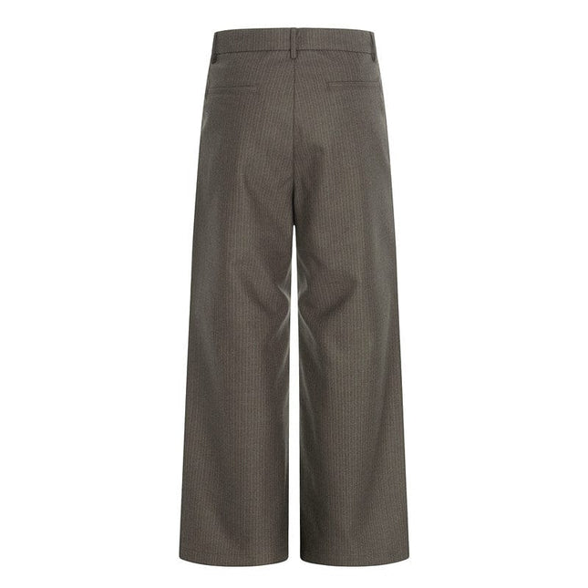 TALKLESSFASHION GXFortune Old Money Style Striped Coffee Color Straight Leg Trousers Men's and Women's Commuter Casual Pants Draped Vintage Pants