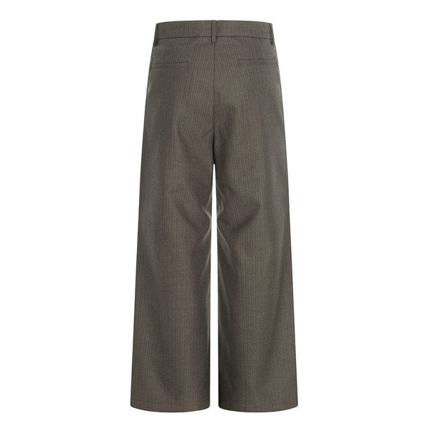 THETLSTUDIO GXFortune Old Money Style Striped Coffee Color Straight Leg Trousers Men's and Women's Commuter Casual Pants Draped Vintage Pants — 2