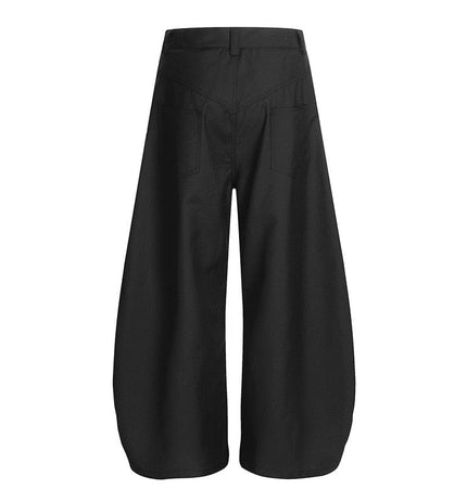 TALKLESSFASHION GXFortune Premium American Commuter Drape Black Scimitar Trousers for Men and Women