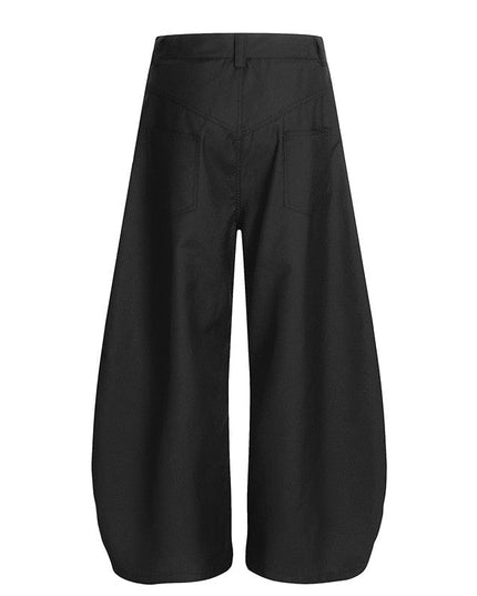 TALKLESSFASHION GXFortune Premium American Commuter Drape Black Scimitar Trousers for Men and Women