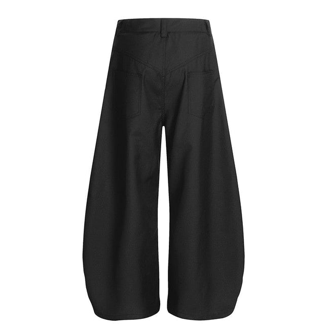 TALKLESSFASHION GXFortune Premium American Commuter Drape Black Scimitar Trousers for Men and Women
