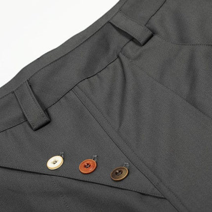TALKLESSFASHION GXFortune Premium American Commuter Drape Black Scimitar Trousers for Men and Women