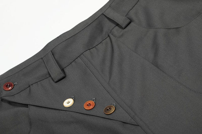 TALKLESSFASHION GXFortune Premium American Commuter Drape Black Scimitar Trousers for Men and Women