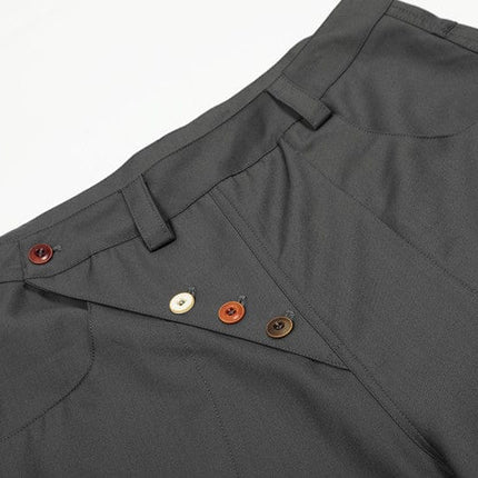 TALKLESSFASHION GXFortune Premium American Commuter Drape Black Scimitar Trousers for Men and Women