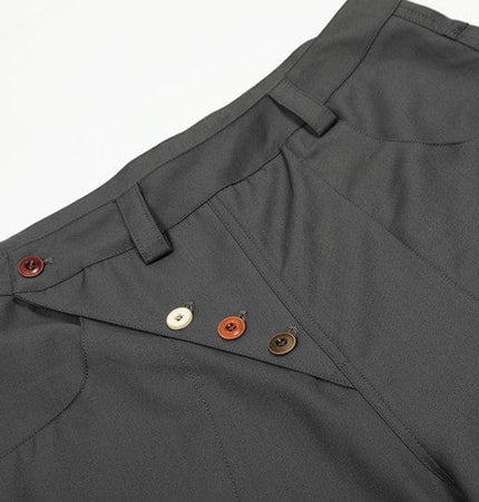 TALKLESSFASHION GXFortune Premium American Commuter Drape Black Scimitar Trousers for Men and Women