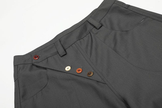 TALKLESSFASHION GXFortune Premium American Commuter Drape Black Scimitar Trousers for Men and Women