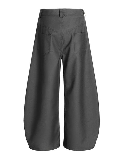 TALKLESSFASHION GXFortune Premium American Commuter Drape Black Scimitar Trousers for Men and Women